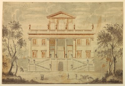 Tekening, gevel van een villa, 1750-70 door Paolo Posi