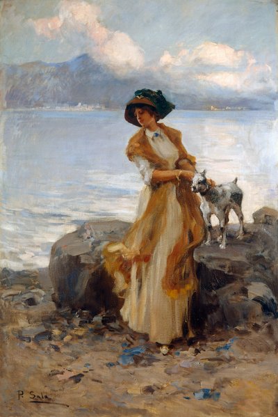 Harmonie op het Meer van Mergozzo, door Paolo Sala (1859-1924), olieverf op doek door Paolo Sala