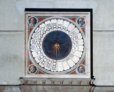 Klokgezicht met hoofden van profeten door Paolo Uccello