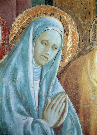Hoofd van Sint Anna uit de presentatie van Maria in de tempel, 1433-34 (detail) door Paolo Uccello