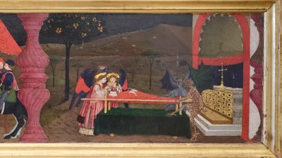 Predella van de ontheiliging van de hostie, detail door Paolo Uccello