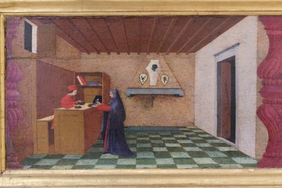 Predella van de ontheiliging van de hostie (detail) door Paolo Uccello