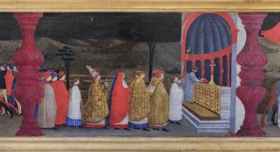 Predella van de ontheiliging van de hostie (detail) door Paolo Uccello