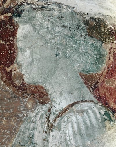 Scènes uit het kloosterleven: hoofd van een engel (detail) door Paolo Uccello