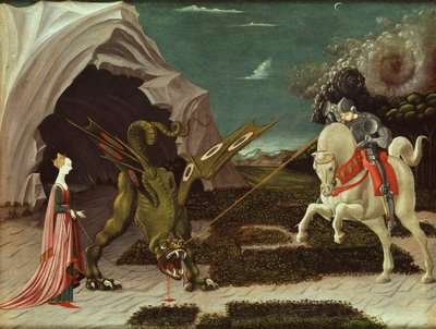 St. Joris en de draak (detail) door Paolo Uccello