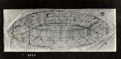 Studie van een "mazzocchio" (pen en inkt op papier) door Paolo Uccello