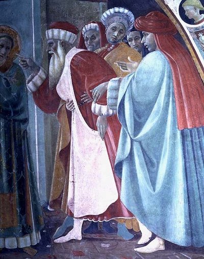 Het geschil van St. Stefanus, (detail) van De Heilige Preek, uit de Cappella dell