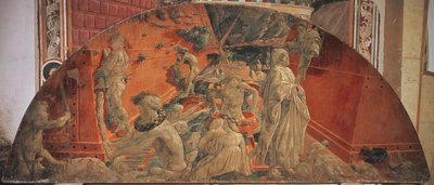 De zondvloed en het terugtrekken van het water, 1447-48 door Paolo Uccello