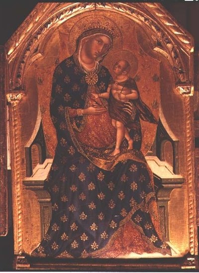 Madonna en Kind op de Troon door Paolo Veneziano
