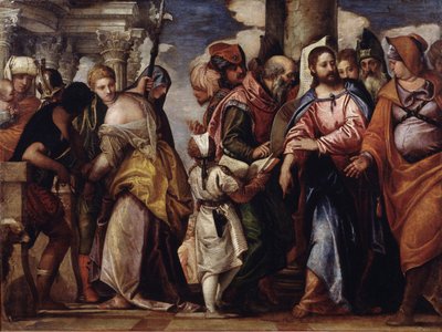 Christus en de overspelige vrouw door Paolo Veronese