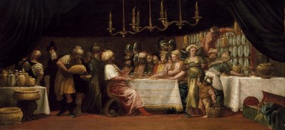 Judith wordt onthaald door Holofernes door Paolo Veronese