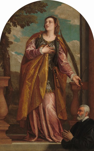 Sint Lucia en een Donateur door Paolo Veronese