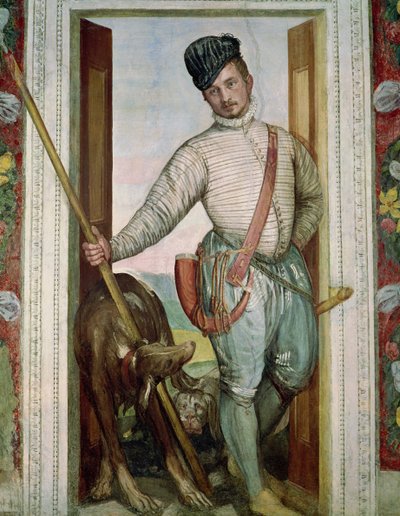 Zelfportret in jachtkostuum, 1562 door Paolo Veronese