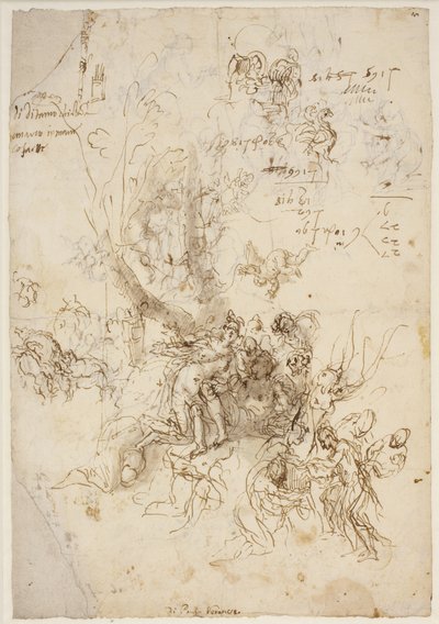 Schetsen voor de geboorte en dood van Adonis door Paolo Veronese