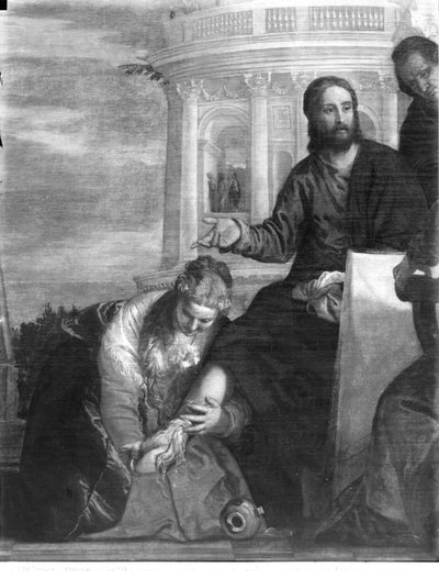 De maaltijd in het huis van Simon de Farizeeër, detail van het centrale deel, 1570 door Paolo Veronese
