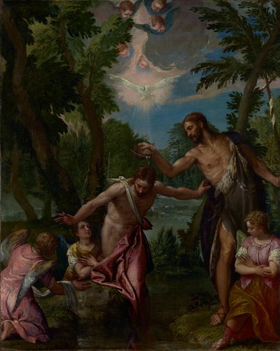 De doop van Christus door Paolo Veronese and workshop