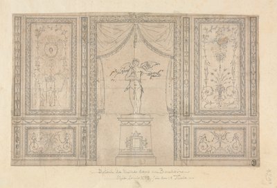 Standbeeld van Cupido in een Muur Niche door Paolo Vincenzo Bonomini
