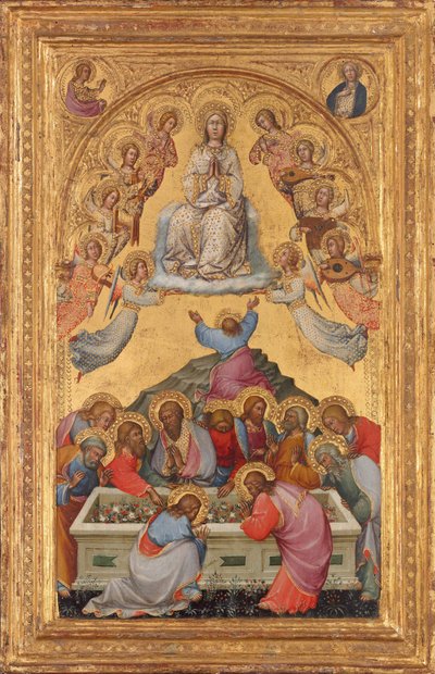 De Tenhemelopneming van de Maagd met Bustes van de Aartsengel Gabriël en de Maagd, ca. 1400-1405 door Paolo di Giovanni Fei