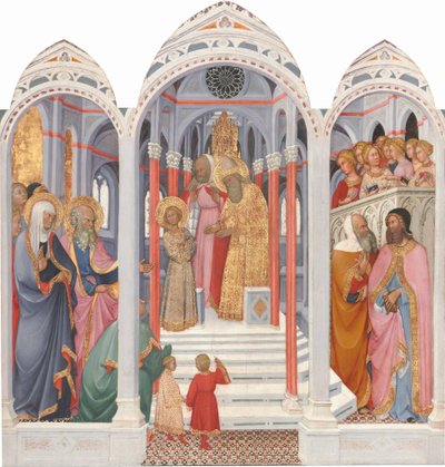 De presentatie van de Maagd in de tempel door Paolo di Giovanni Fei