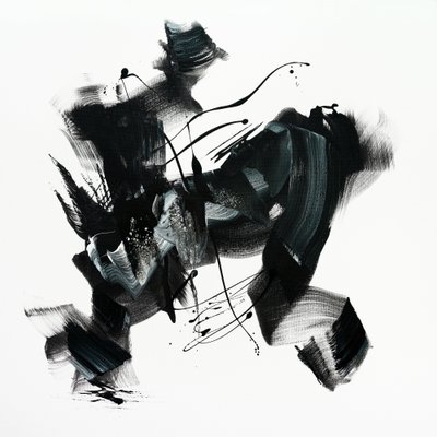Dynamische abstracte penseelstreken door Paresh Nrshinga FRSA