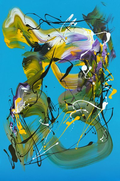 Levendige abstracte wervelingen door Paresh Nrshinga FRSA