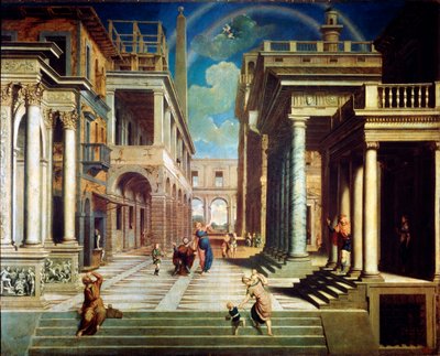 De verschijning van de Sibylle aan Caesar Augustus, 1535 door Paris Bordone