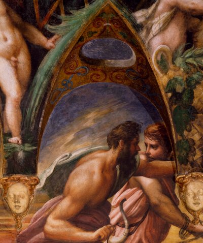 Metgezellen van Actaeon, uit de Mythe van Diana en Actaeon door Parmigianino