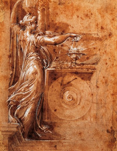 Studie van de Maagd voor kerk van Detached door Parmigianino