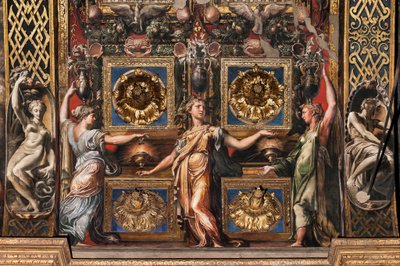 De drie wijze maagden en drie dwaze maagden (detail) door Parmigianino