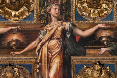 De Drie Wijze Maagden en Drie Dwaze Maagden (detail) door Parmigianino