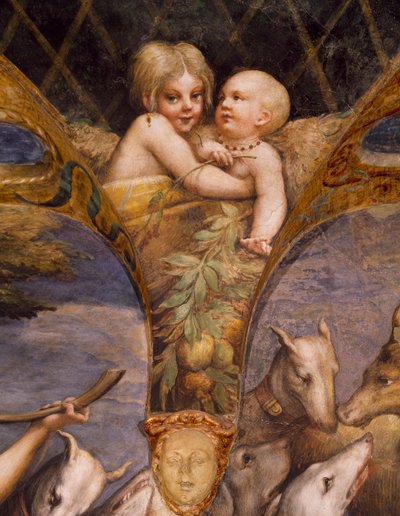 Engelen zonder vleugels, uit de mythe van Diana en Actaeon door Parmigianino