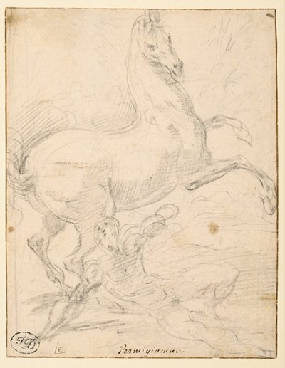 Bekering van Sint Paulus (recto) door Parmigianino