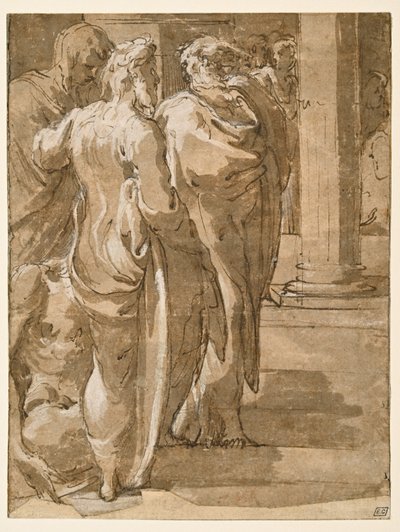 Genezing van de lamme man (?) door Parmigianino