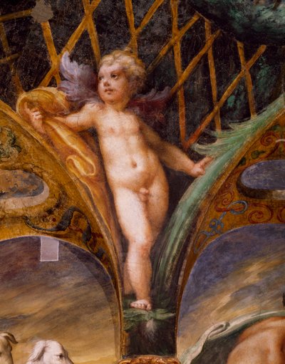 Putto, uit Mythe van Diana en Actaeon door Parmigianino