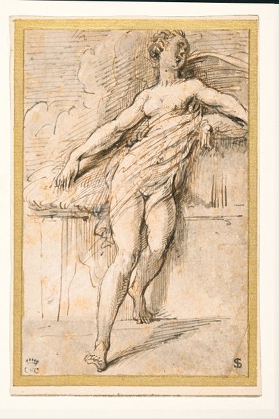 Liggende vrouwelijke figuur door Parmigianino