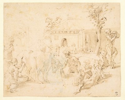 Rustieke scène door Parmigianino