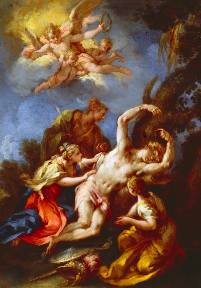 Sint Sebastiaan verzorgd door Heilige Vrouwen door Parmigianino