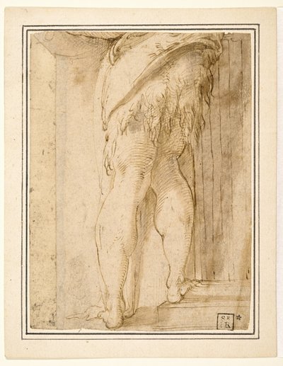 Studie voor benen van Johannes de Doper door Parmigianino