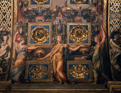 Drie wijze maagden (detail) door Parmigianino