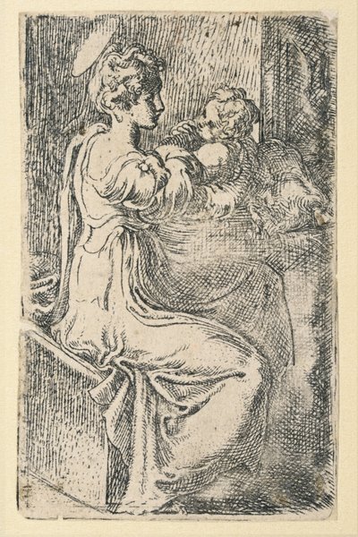 Maagd en kind door Parmigianino