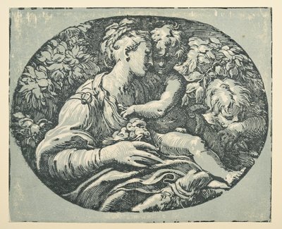 Maagd en kind met de jonge Sint Jan door Parmigianino