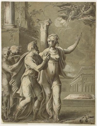 Augustus en de Tiburtijnse Sibylle door Parmigianino