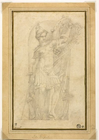 Minerva (of Bellona) in een niche door Parmigianino