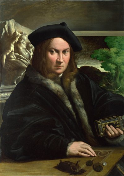 Portret van een verzamelaar, ca. 1523 door Parmigianino