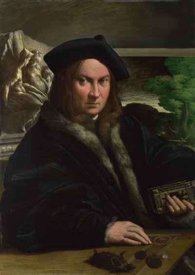Portret van een Verzamelaar, ca. 1523 door Parmigianino