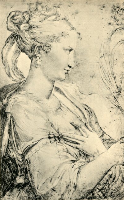 Studie van Sint-Catharina, ca. 1530-1540, 1943 door Parmigianino