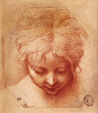 Studie van een Hoofd door Parmigianino