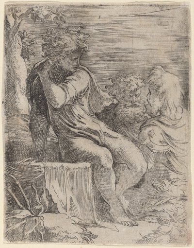 De jongen en twee oude mannen door Parmigianino