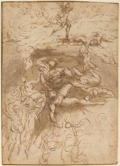 De Val van de Opstandige Engelen [recto] door Parmigianino