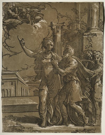 Tiburtijnse Sibylle en de Keizer Augustus, ca. 1527-1530 door Parmigianino
